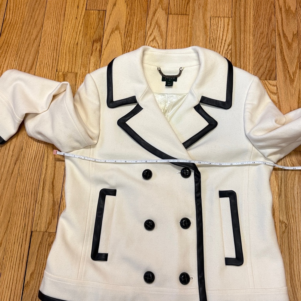 J. Crew Vintage Wool Pea Coat Stadium Jacket Size 14 Style 08411 - Picture 11 of 13